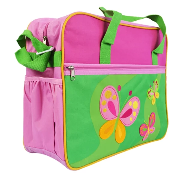 butterfly embroidery animal diaper bags front