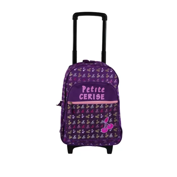 full print petite cerise school trolley backpacks