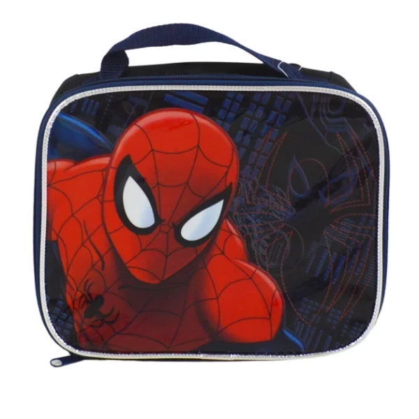 silver piping spider man lunch bags