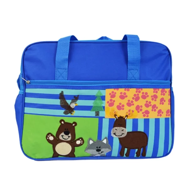 bear embroidery animal diaper bag