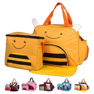 bee 3pcs set microfiber animal cloth baby diaper bag