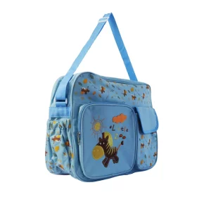 blue little zoo zebra diaper bags