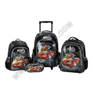 car race set school bags for boys