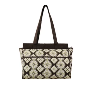 full print microfiber tote diaper bag