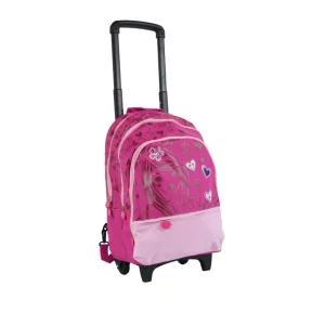 pink school girl trolley school backpacks