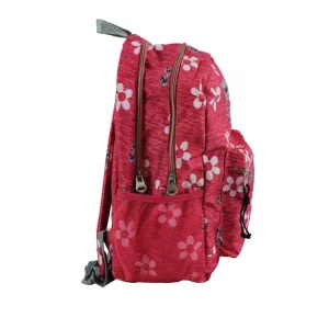 sliver webbing backpacks with flower print