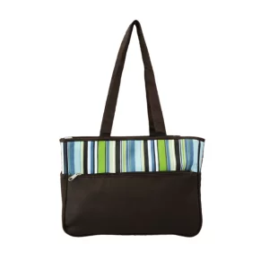 vertical stripe print tote diaper bags