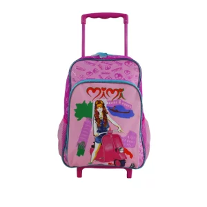 pink children school bags with wheels